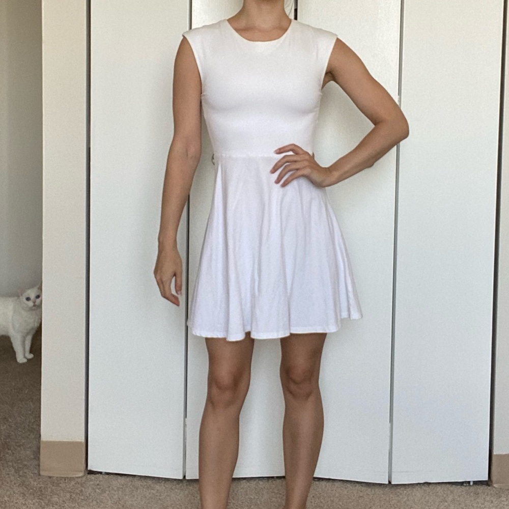 White Skater Circle Dress Sz S
